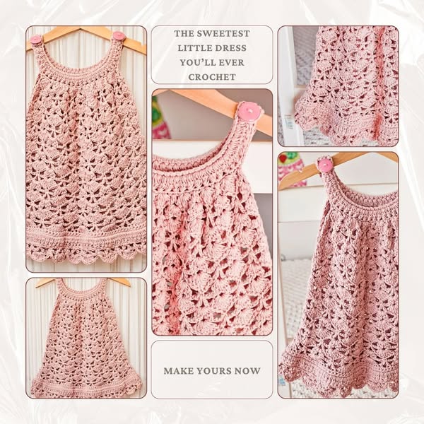 Lightweight crochet summer dress, PDF pattern example