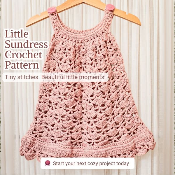 Crocheted lace summer dress worn outdoors