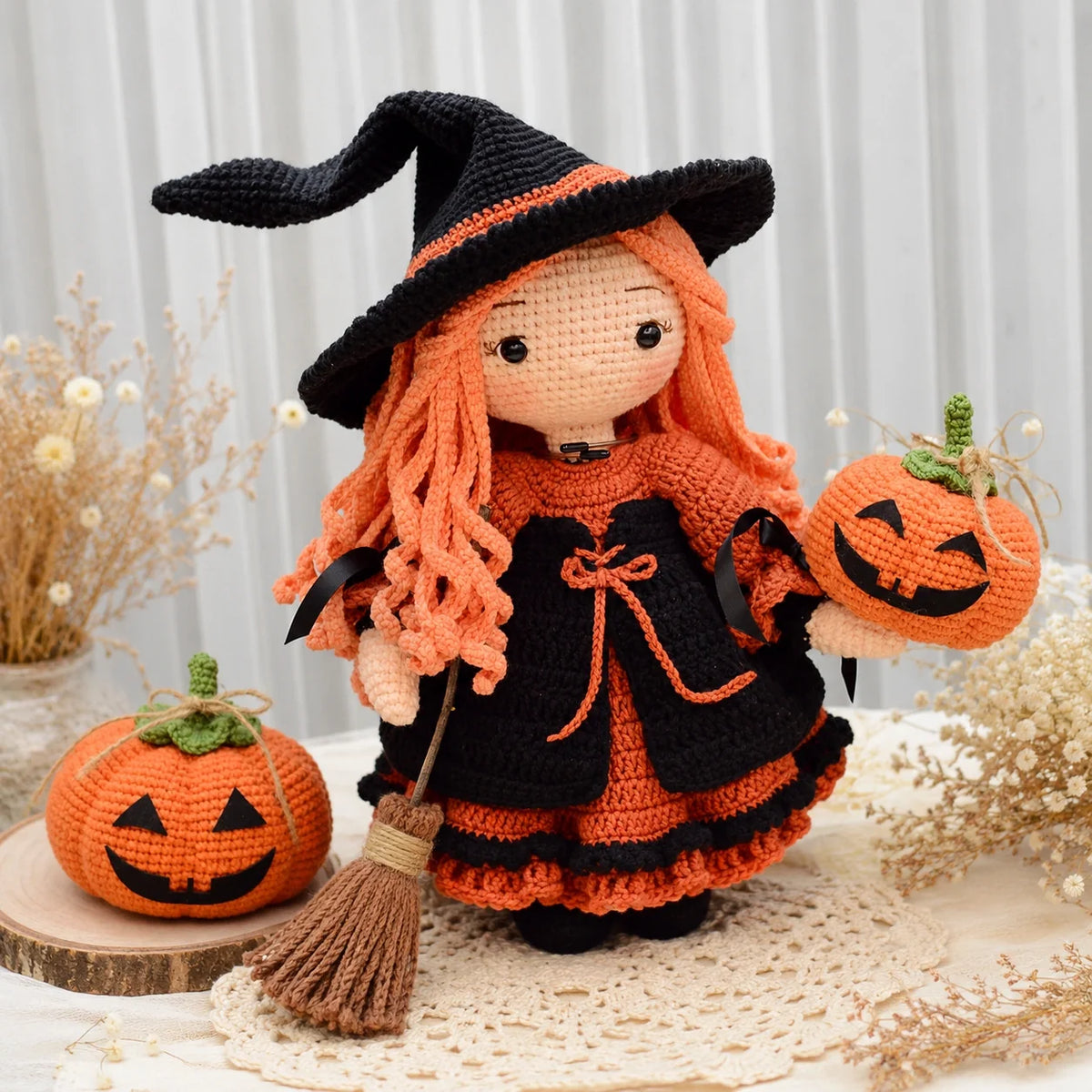 Handmade crochet witch doll as a Halloween gift