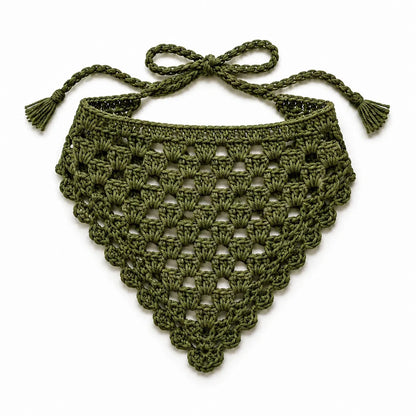 Floral crochet bandana with lace edging