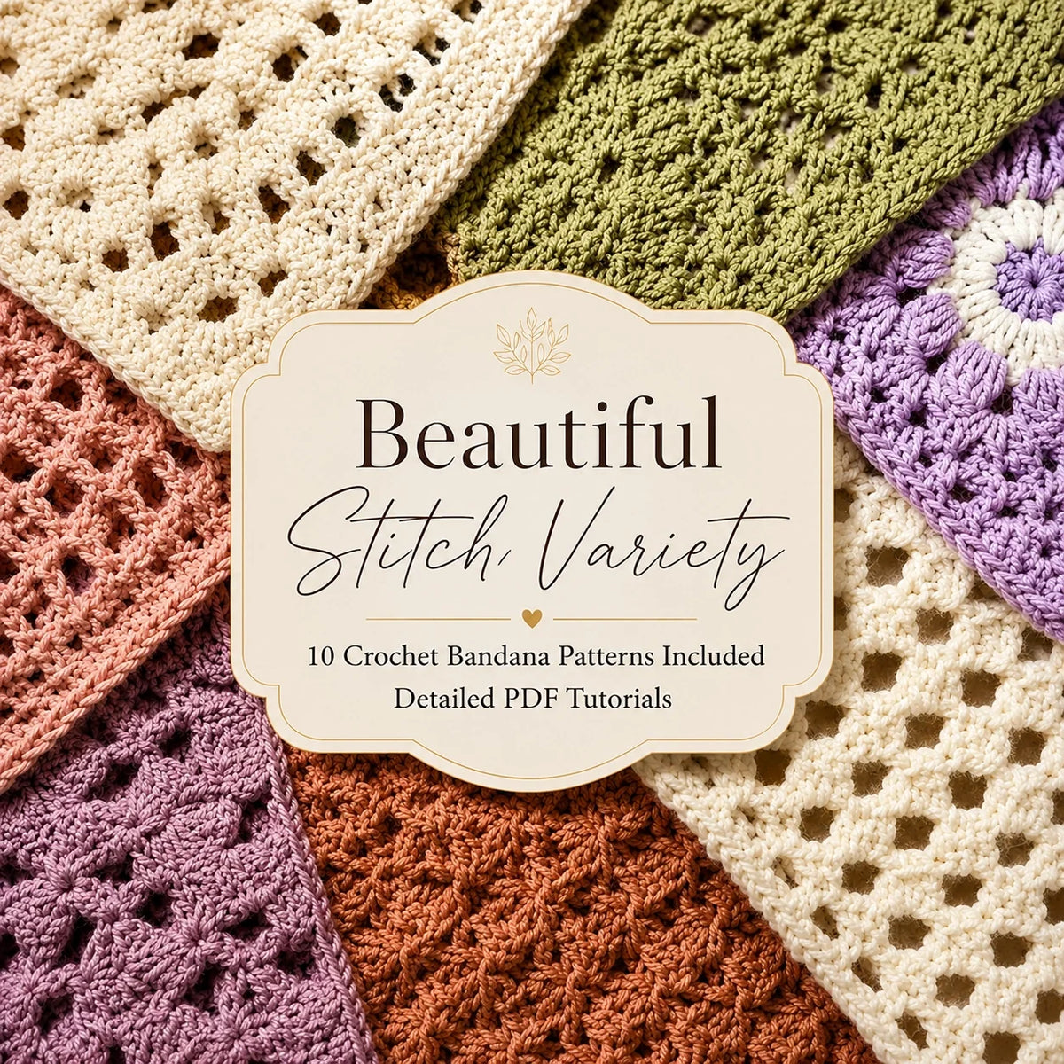 Lightweight cotton crochet bandana for beach days