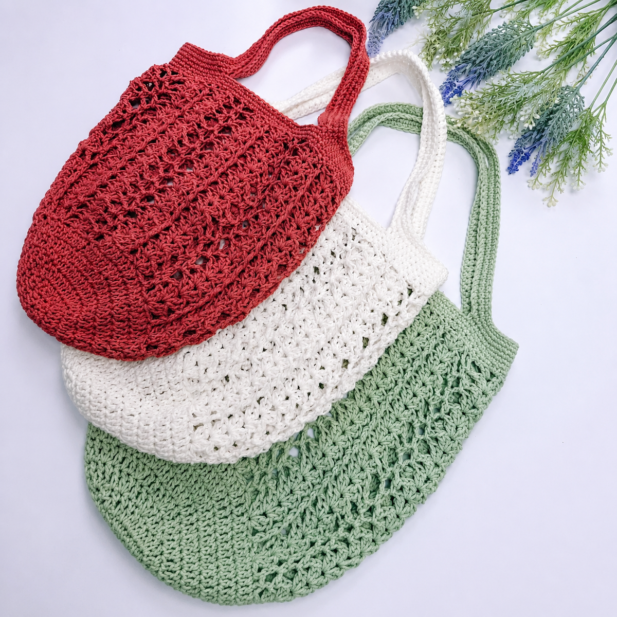 Willow mesh crochet bag styled with a minimalist outfit
