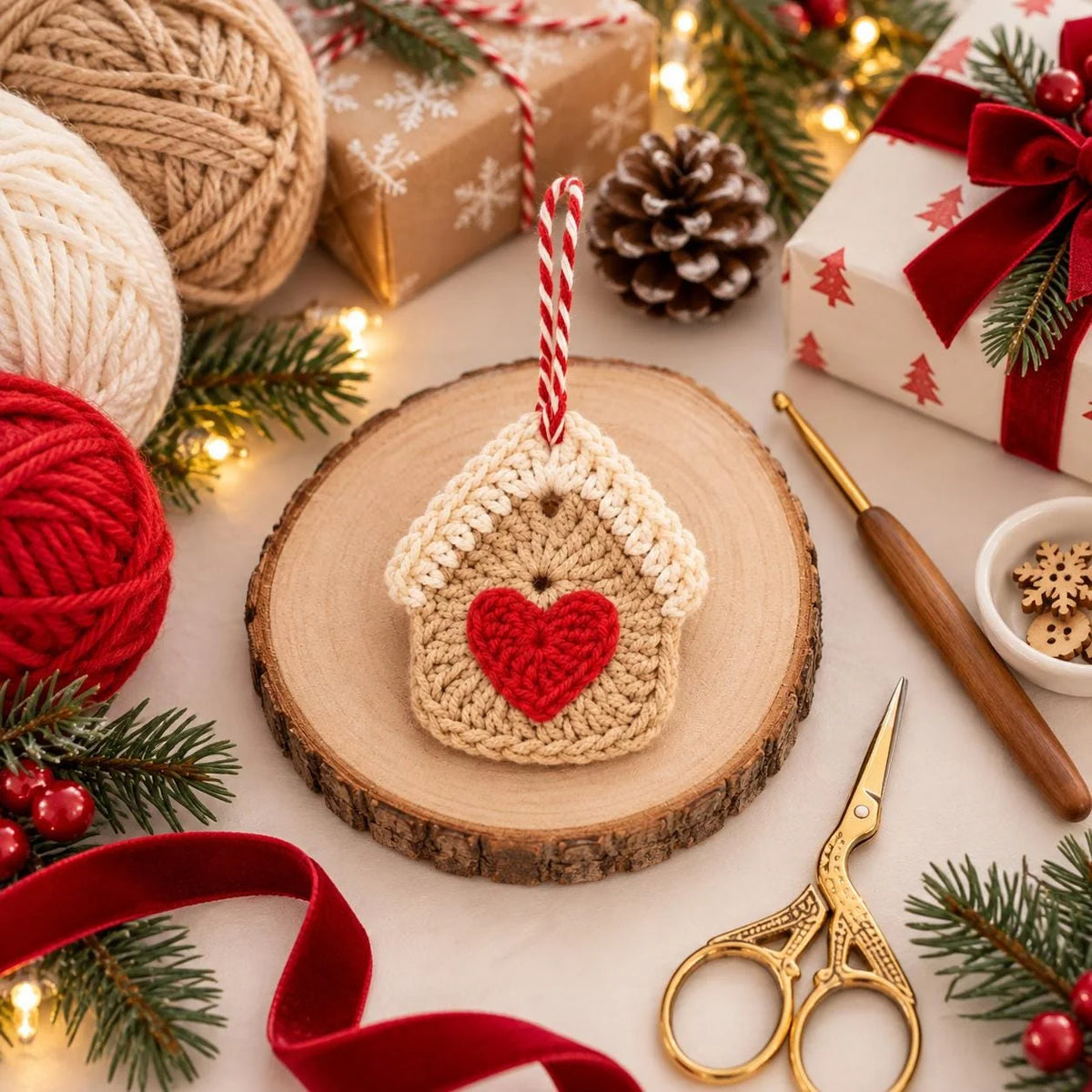 Crochet gingerbread house ornament – photo 8