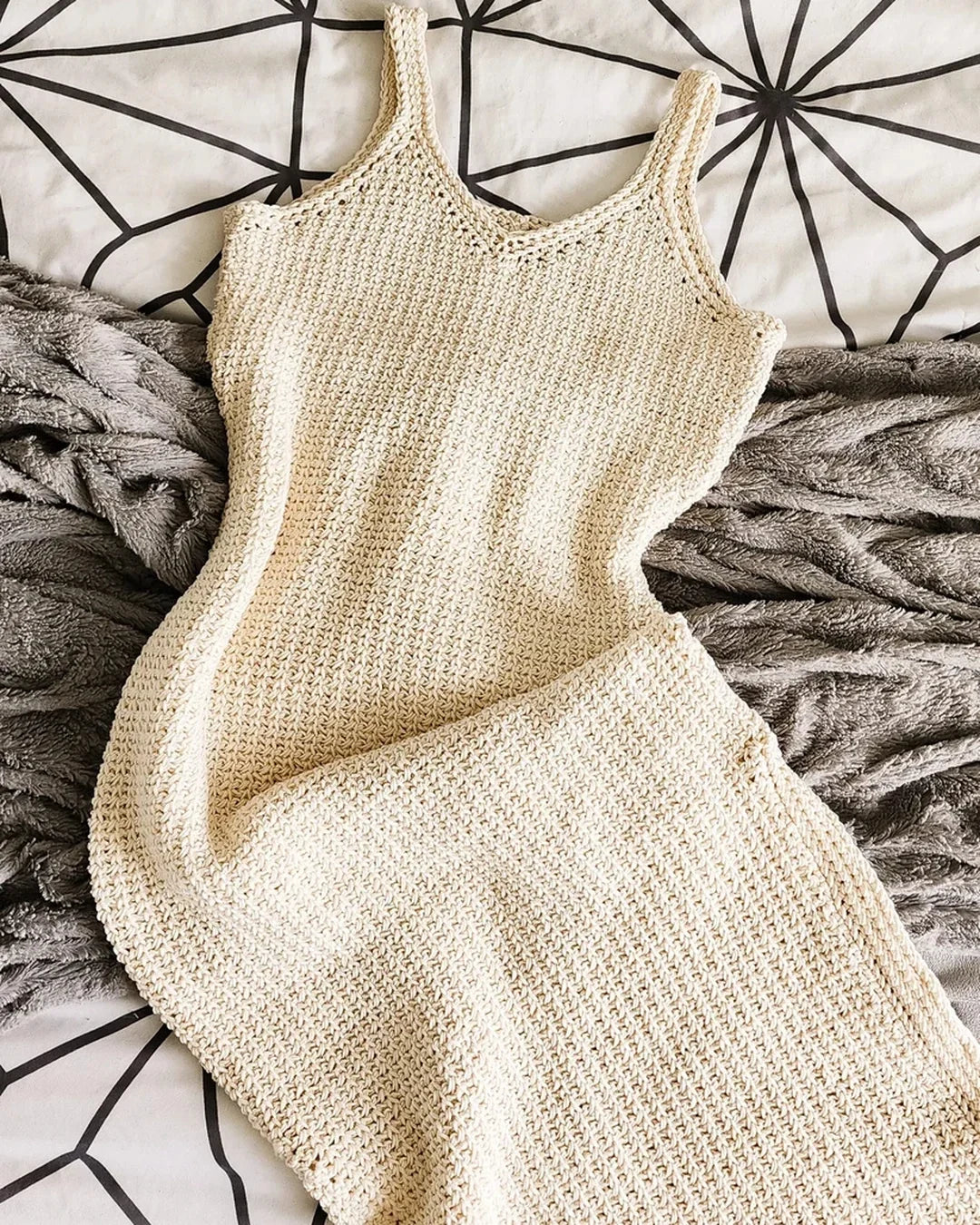 Impact crochet dress with square neckline variation