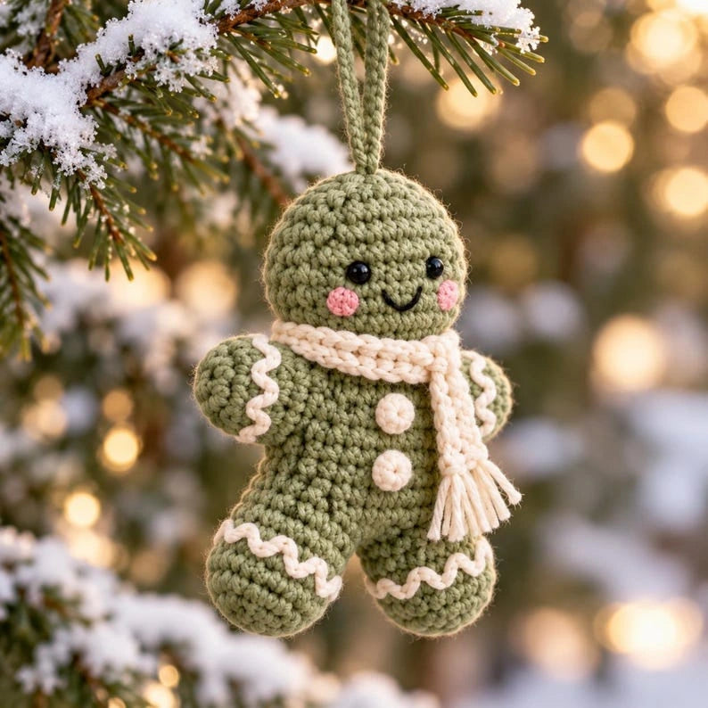 Sage gingerbread with ivory scarf