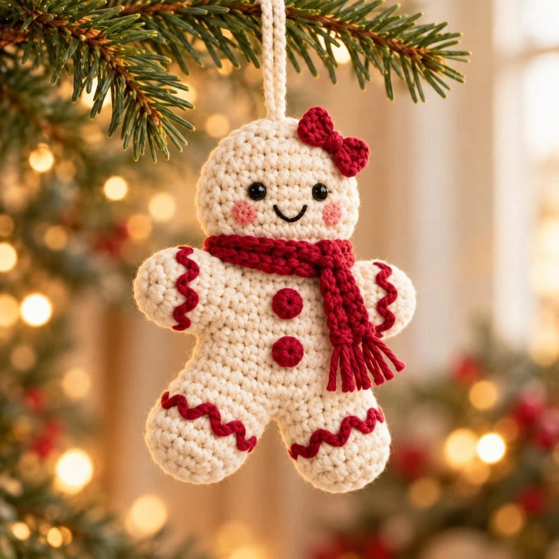 Cream gingerbread with red details