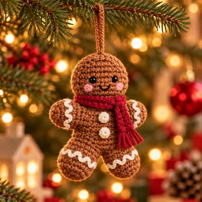 Classic brown gingerbread with icing trim