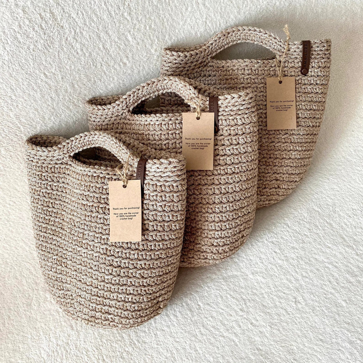 Handmade crochet tote bag for everyday use, market and leisure