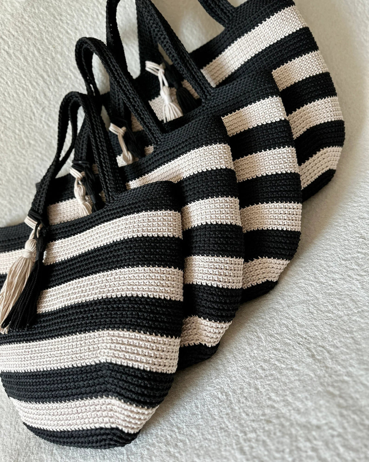 Hampton style crochet bag used as a market tote