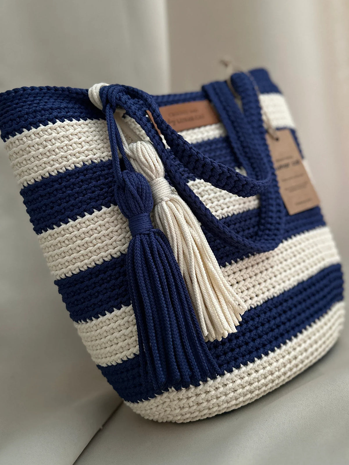 Hampton style crochet bag styled with a summer outfit