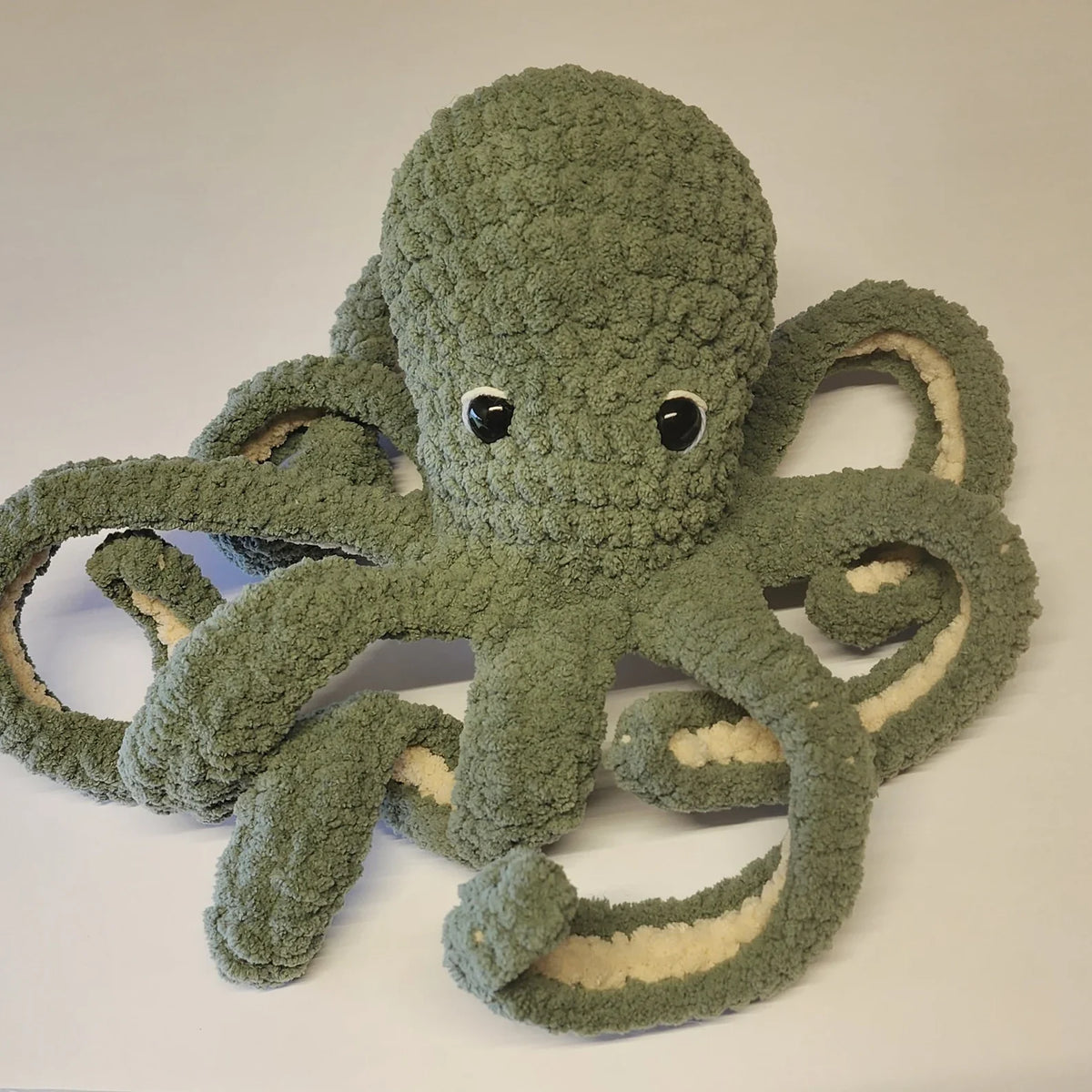Amigurumi octopus crochet toy with curled tentacles