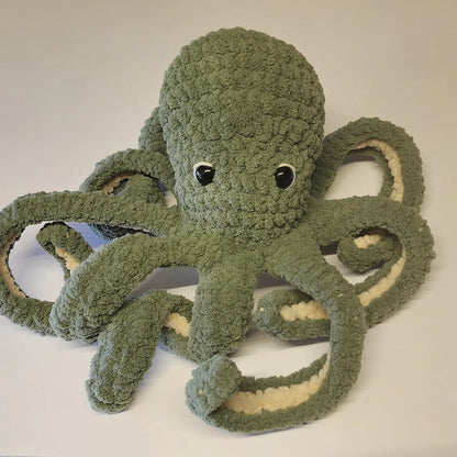 Amigurumi octopus crochet toy with curled tentacles