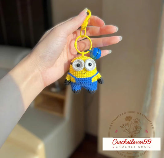 Tiny crocheted animal amigurumi attached to key rings