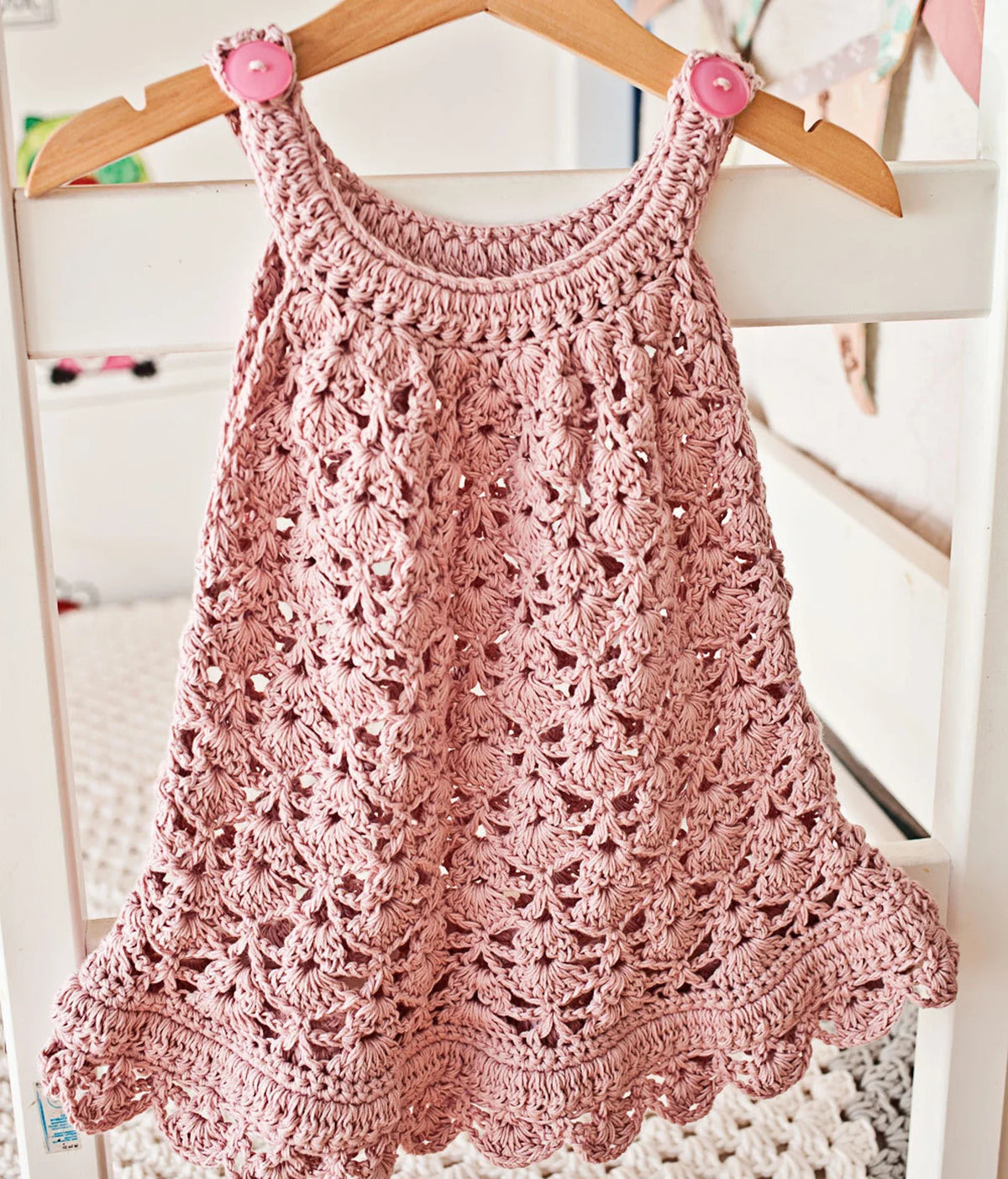Crochet summer dress styled as a tunic