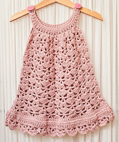Back view of the handmade lace crochet dress