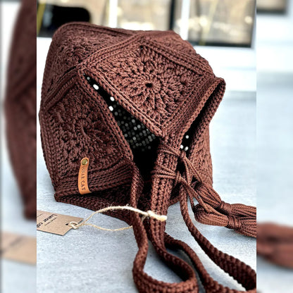 Market bag crochet pattern, textured stitch detail