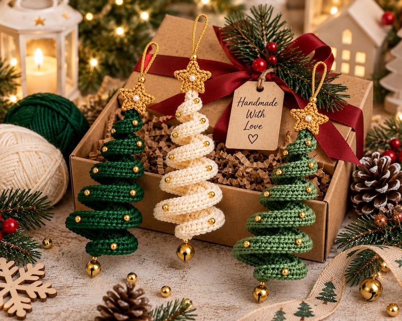 Spiral Christmas Trees – 3-in-1 Crochet PDF Pattern – Stitchy Crochet