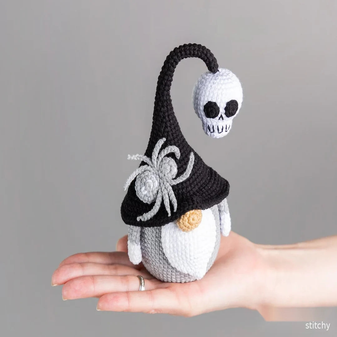 Halloween gnome crochet pattern cover image